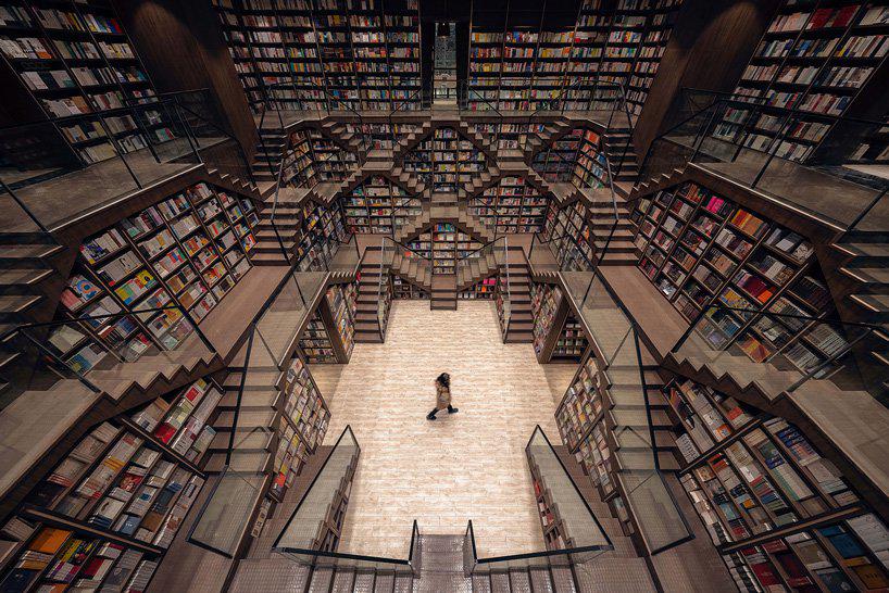 X+living completes chongqing zhongshuge bookstore in china with escher-like stairs