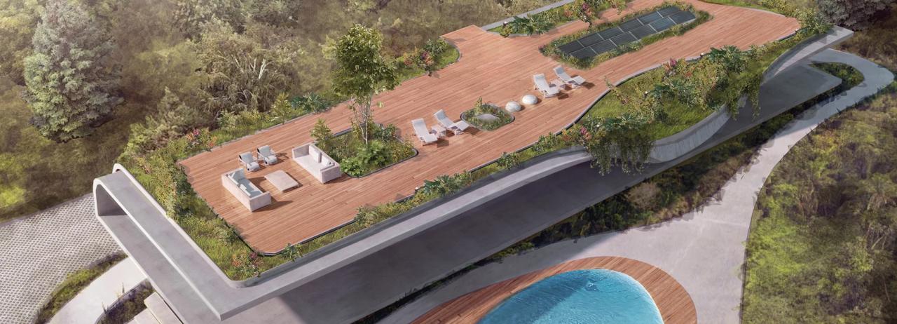 پشت بام ارگانیک سبز house folds ساخته ی estudio felipe escudero در اکوادور