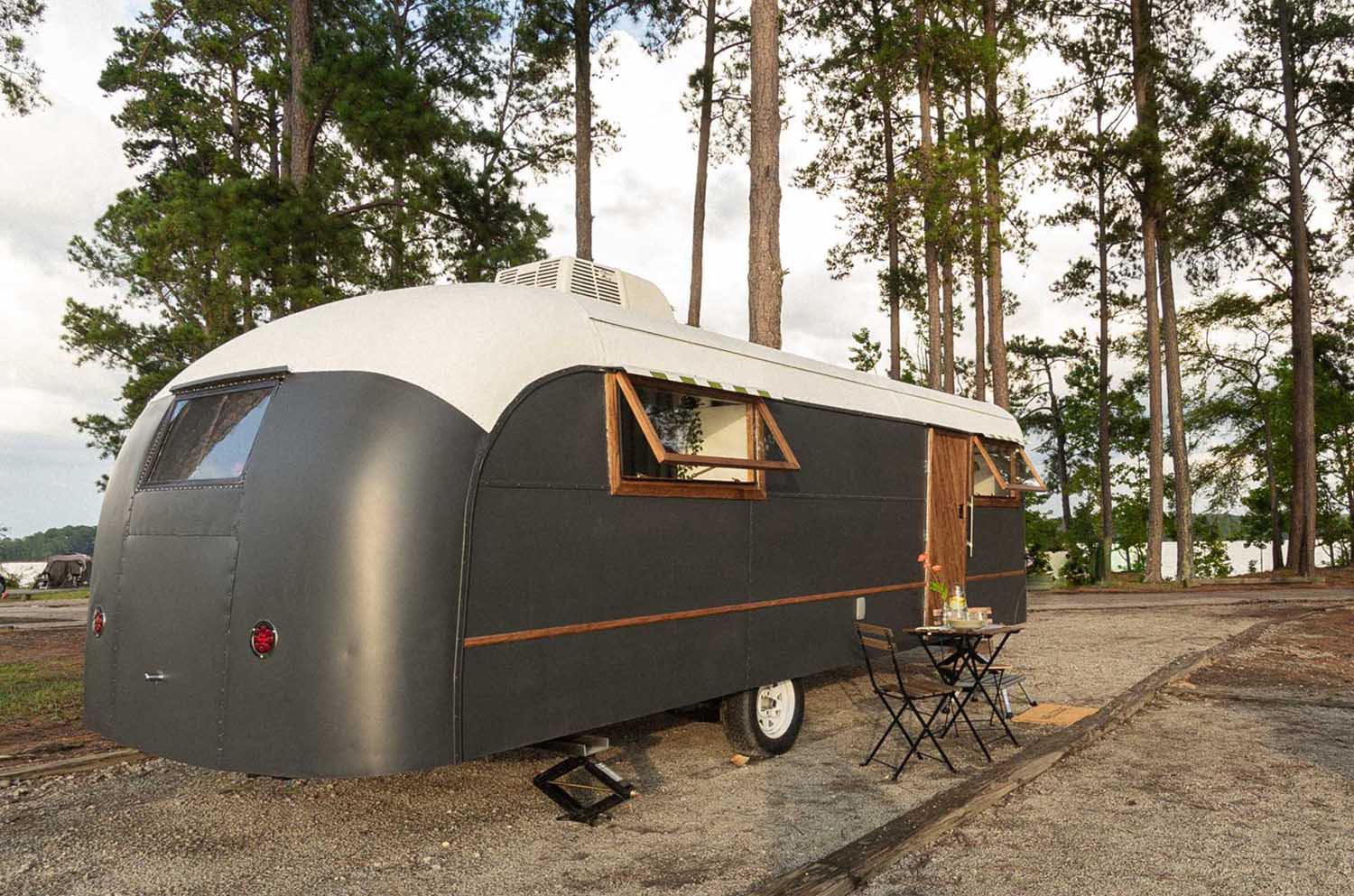 A Remodeled Vintage Travel Trailer Was Given A New Interior