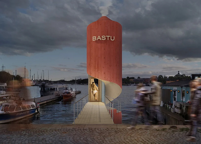 public saunas uplift stockholm`s shorelines in new anders berensson proposal