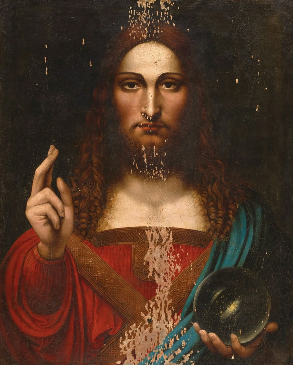 Damaged Salvator Mundi copy by unknown artist sells for €1m at Christie`s