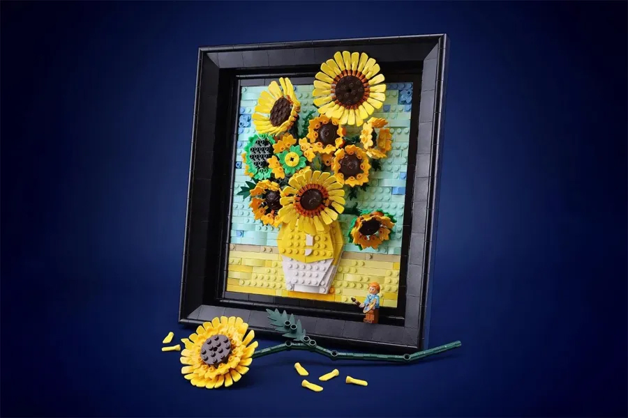 3D lego version of Van Gogh`s sunflowers