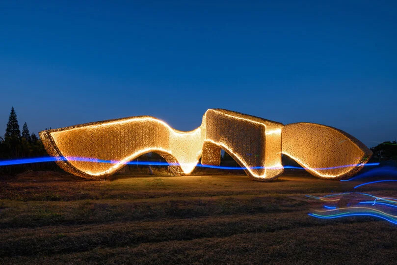 غرفه بامبو Lin architecture در میدان خالی شانگهای