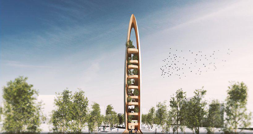 superspace proposes ascencion as a vertical forest and observation tower for zagreb