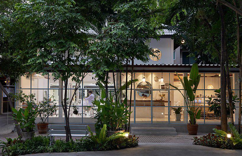 bangkok tokyo architecture transforms thai family home into upscale hair salon